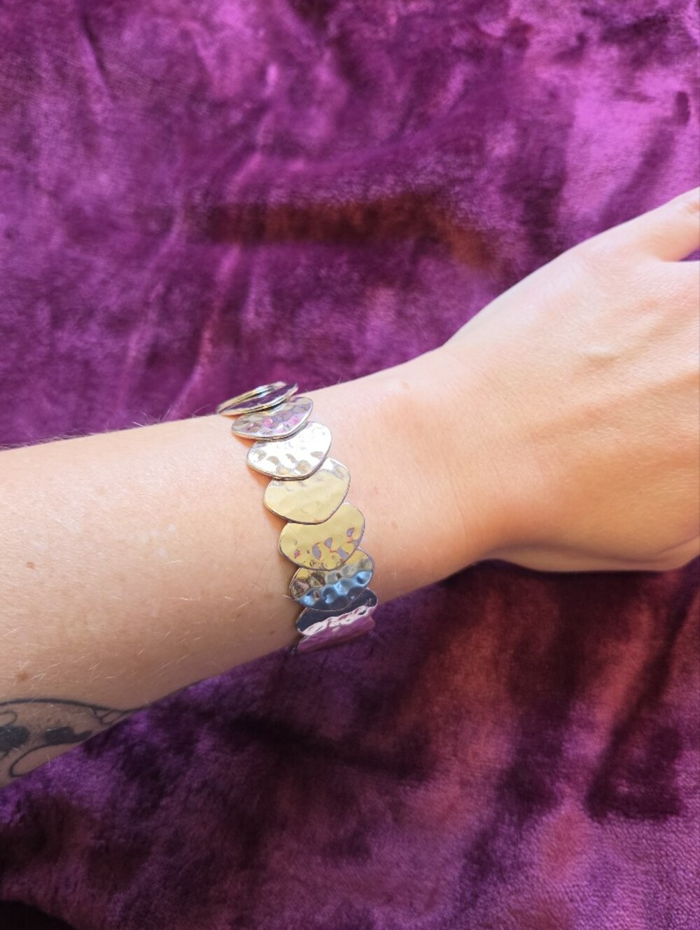 LOFT Silvertone Stretchy Metal Bracelet